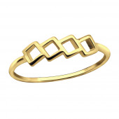 Inel din argint placat cu aur galben 18K model geometric DiAmanti DIA30641